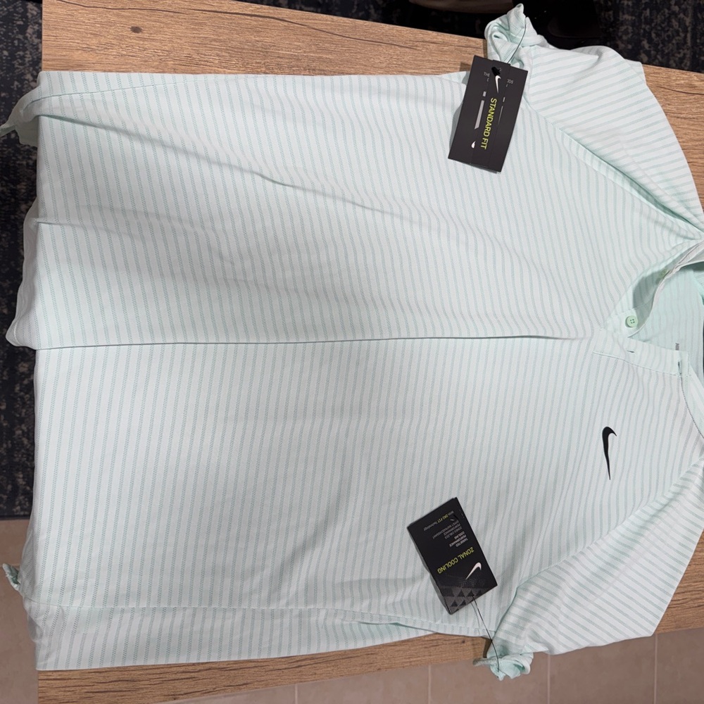 Nike Mint Green Striped Polo